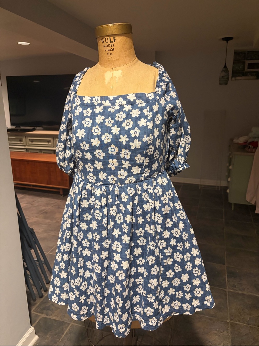 American Eagle Blue & White Floral Dress